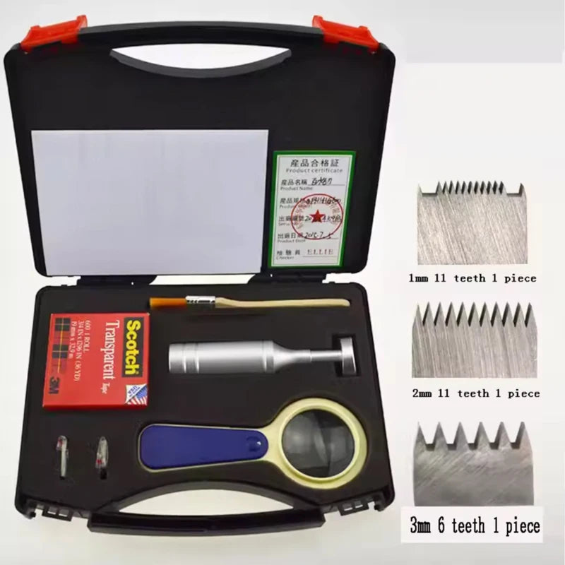 Cross-Cut Adhesion Tester Kit with 1mm/2mm Blades Magnifier Handle Brush And Tape for Material Science And Engineering