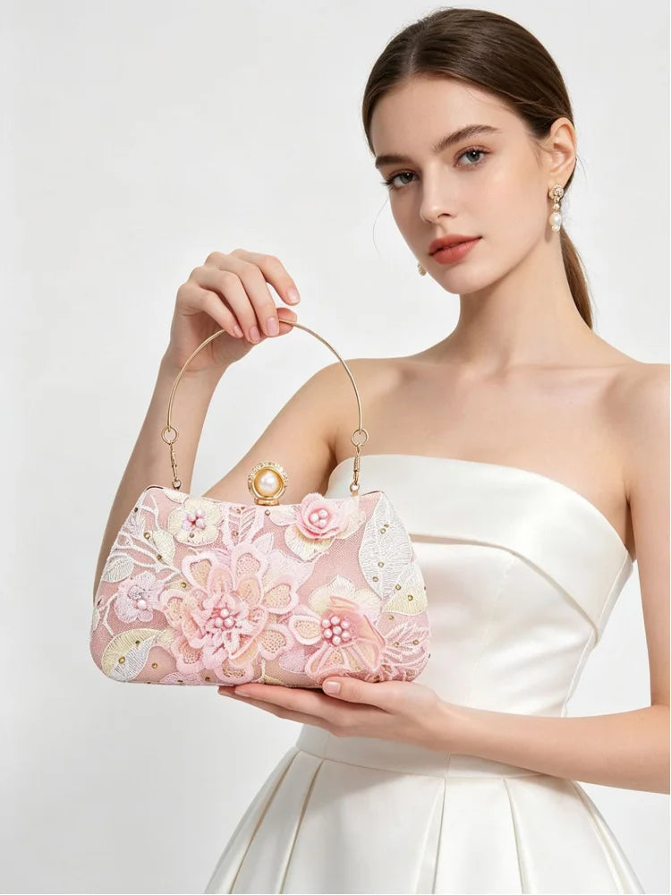 Luxury Beaded Evening Clutch Bag for Women, Elegant and Fashionable Versatile Handbag, Sequined Dress Wedding Party Evening Bag