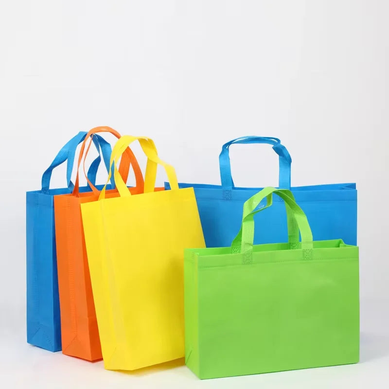 10PCS Thickened Nonwoven Tote Bags Wholesale Customized LOGO ECO-friendly Clothes Shoes Packaging Bags Gift Bags Shopping Bags