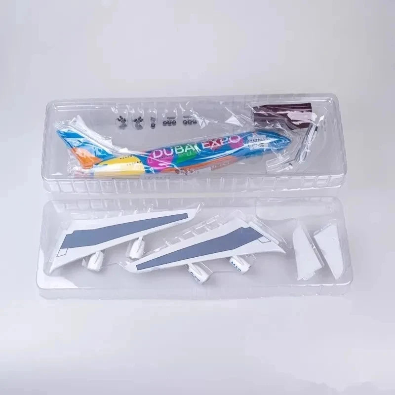 1/160 Scale Emirates A380 Plane Model Aircraft Airplane Airways W Light Diecast Resin Collection Display Toys Gifts