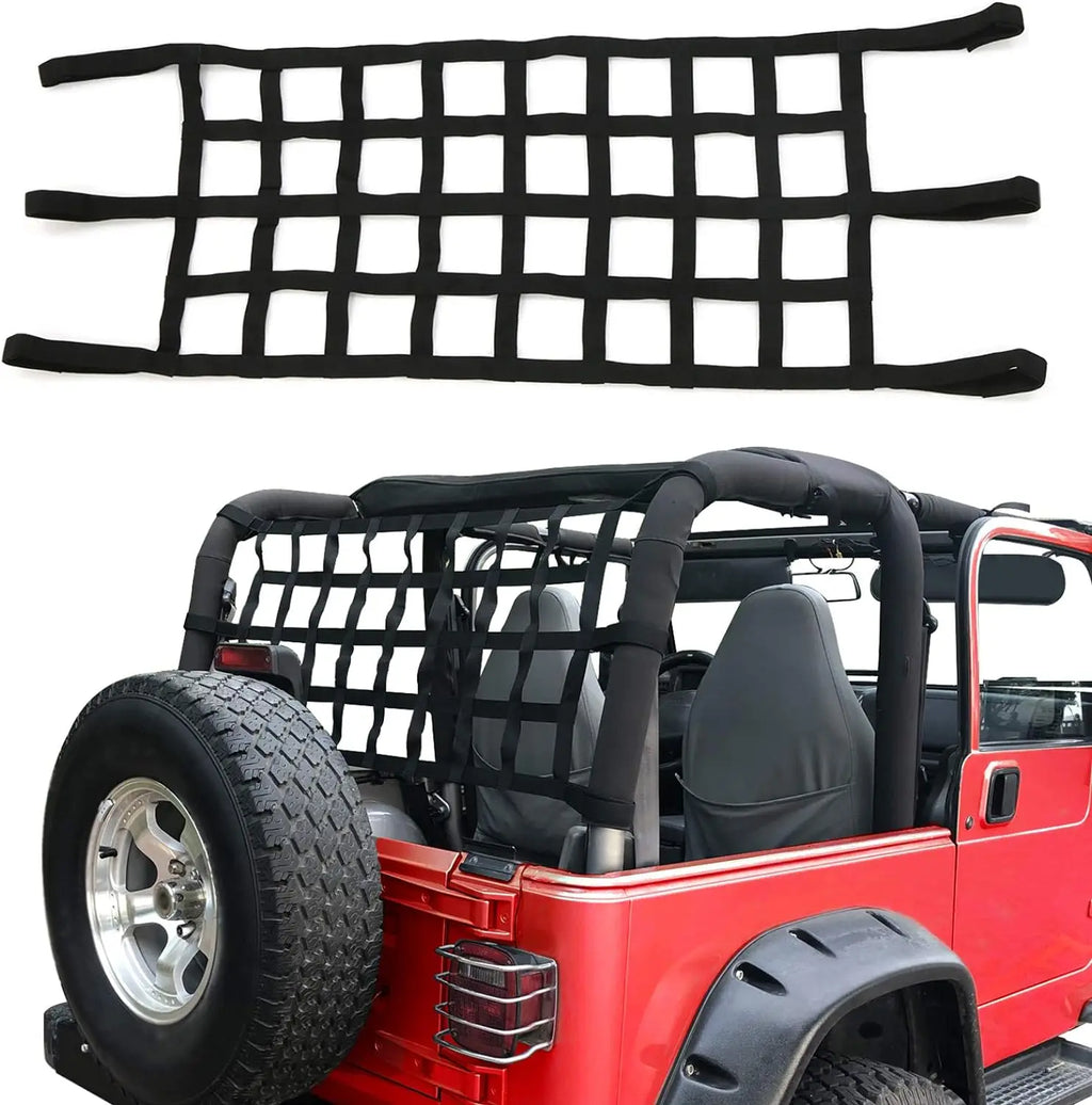 1x Car Roof Net Hammock Mesh Cargo Rooftop Netting Heavy Duty for TJ YJ JK JKU JL JLU JT 1987-2024 for Suzuki Jimny  JB74 19-23