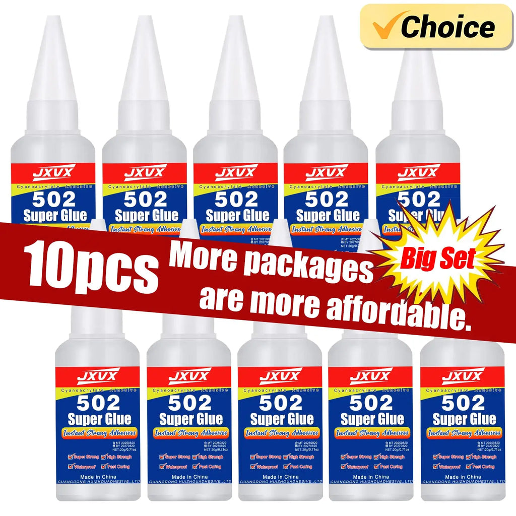5-10pcs 502 Super Glue Instant Quick-drying Cyanoacrylate Adhesive Leather Rubber Glass Wood Metal Strong Bond Liquid Glue Tool