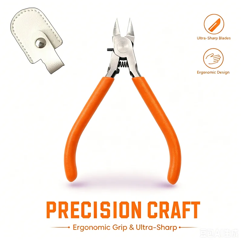 Model Pliers CR-V Ultra-thin Single Blade Gundam Nipper Non-slip Grip Sprue Cutter for Plastic Model Cutting and Building Pliers