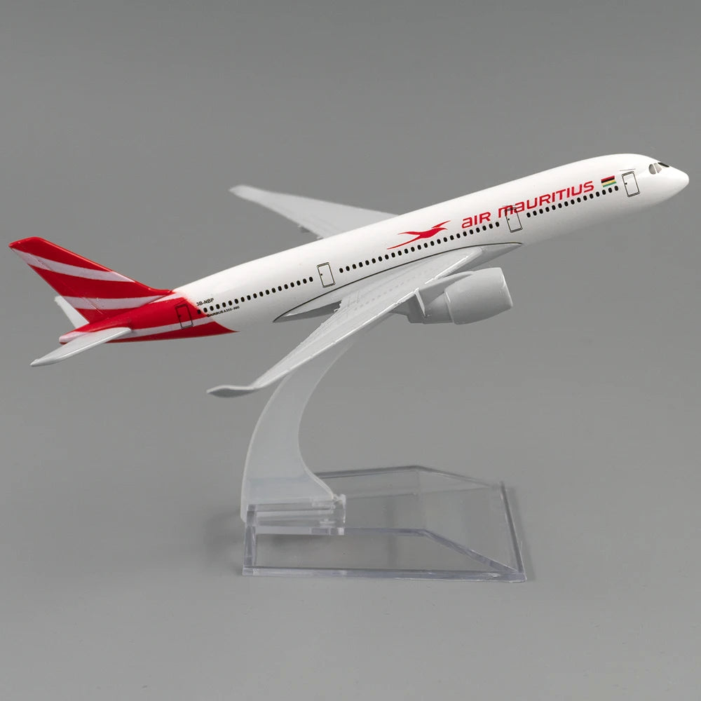1/400 Scale Aircraft Airbus A350 Air Mauritius 16cm Alloy Plane Model Toys Children Kids Gift for Collection