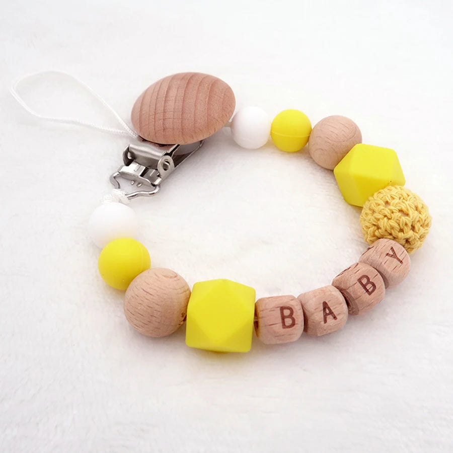 New Baby Pacifier Clips Personalized Name Teethers Toys Dummy Nipples Holder Clip Chain Babies Accessories Newborn Gifts Custom