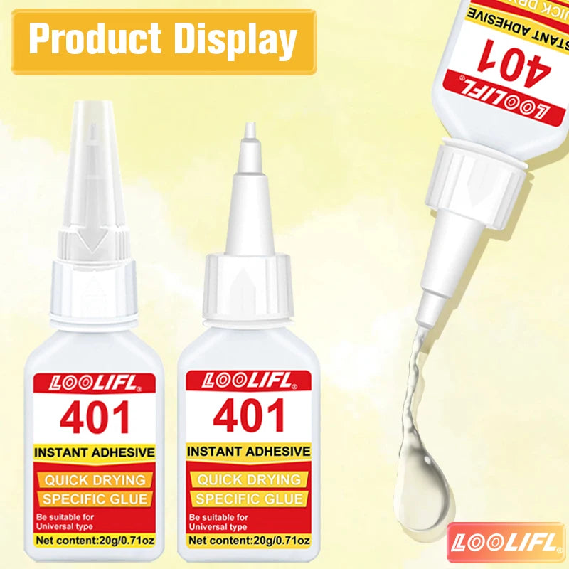 20ml 401 Super Glue for DIY Art Craft Jewelry Handmade Projects Instant Strong Adhesive Quick Dry Multi-Purpose