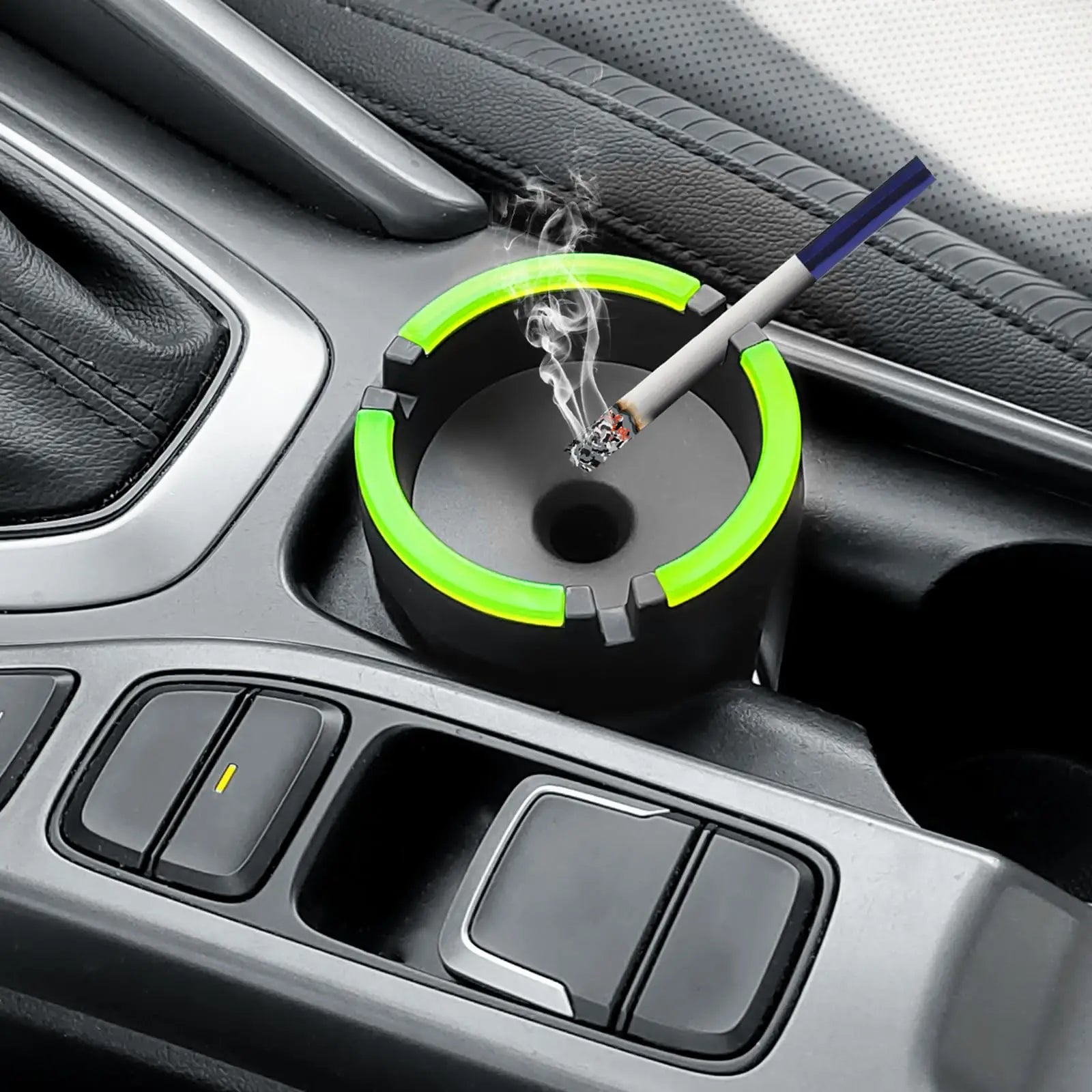 Universal Multifunctional Portable Car Ashtray with Lid, Smokeless Smell-Proof Cup Holder Ashtray for Auto Interior Accessories