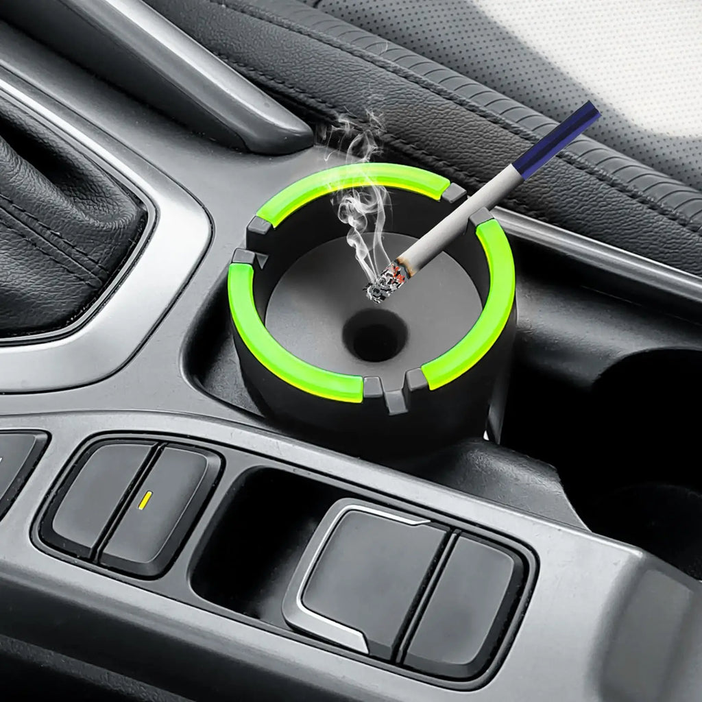 Universal Multifunctional Portable Car Ashtray with Lid, Smokeless Smell-Proof Cup Holder Ashtray for Auto Interior Accessories