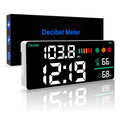 4-in-1 Digital Decibel Meter Wall Hanging Sound Level Noise Meter 30-130dB Range 11 Inch Large LED Display Multi-function