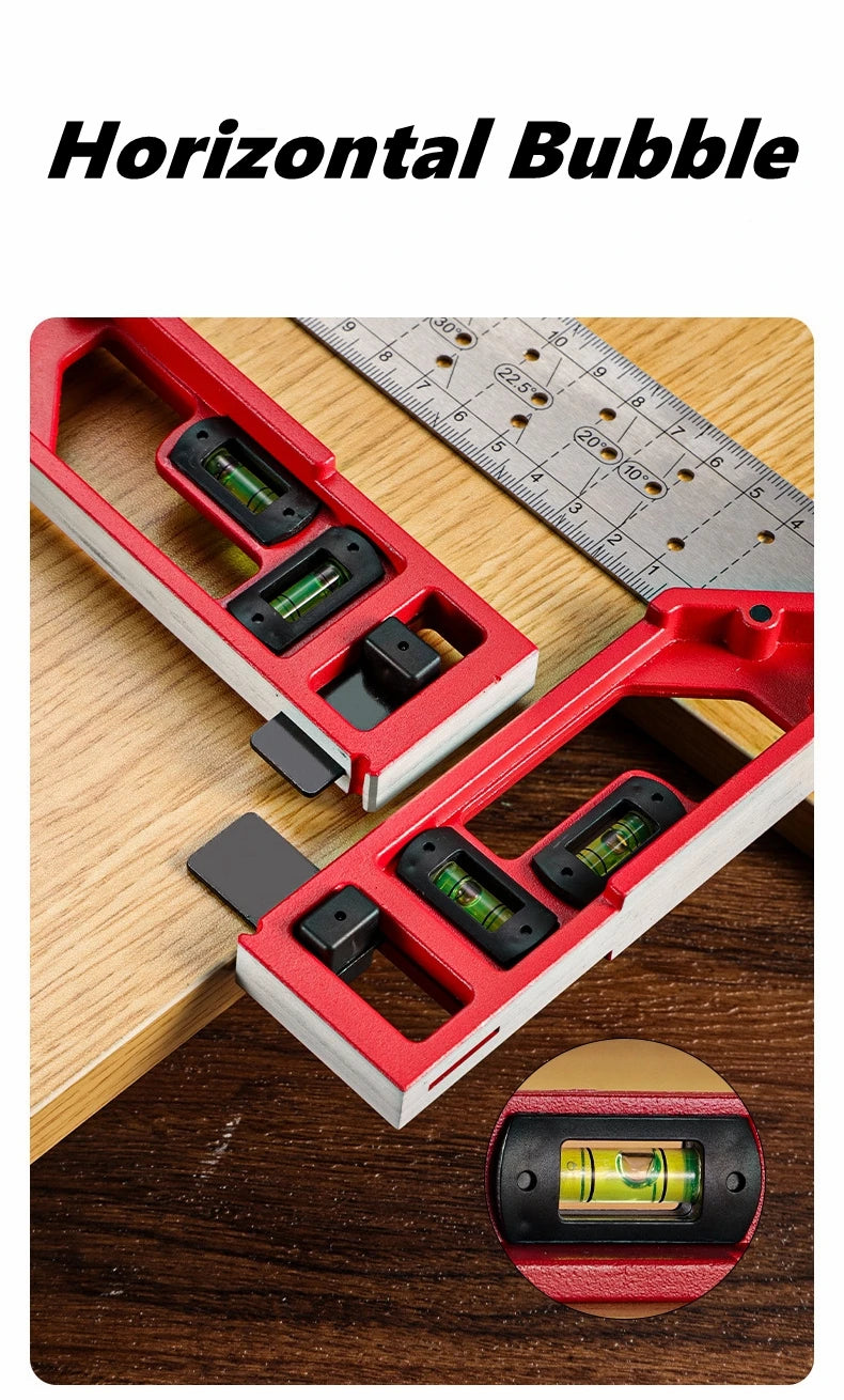 Right Angle Ruler 45/90 Degree Positioning Hole Angle Ruler Industrial Grade Positioning Marking Angle Ruler Woodworking Tool