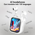 HTC NE20 TWS Bluetooth 6.0 Earbuds Smart LCD Touchscreen Real-Time AI Translation ENC Noise Reduction HiFi Audio for Sport