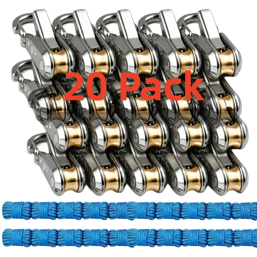 2-20 Pack Retractable Rope with Roller Tensioner – Heavy Duty Tie Down for Camping, Boating, Home Storage, Outdoor Use