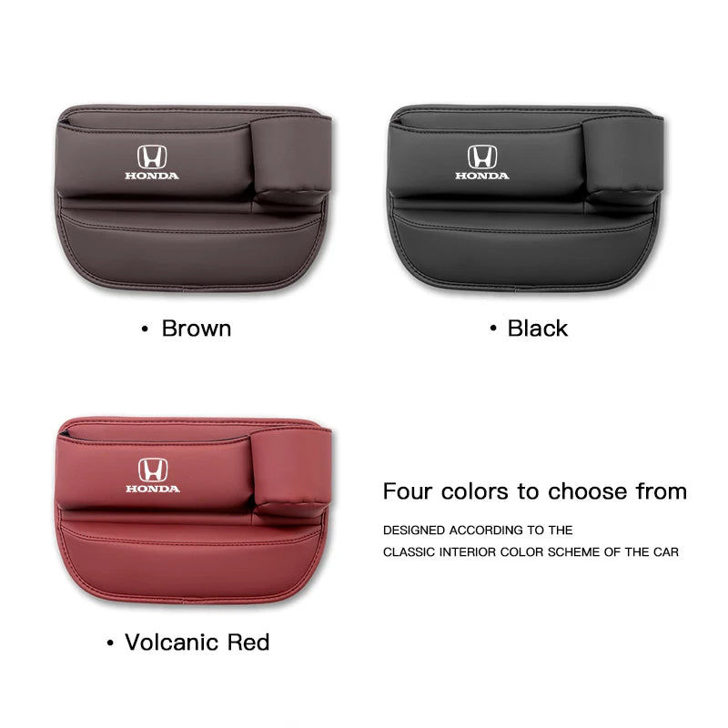 Multifunction Leather Storage Box Car Seat Gap Organizer Cup Holder For Honda Civic Fit Accord City Vezel CR-V S660 Odyssey HR-V