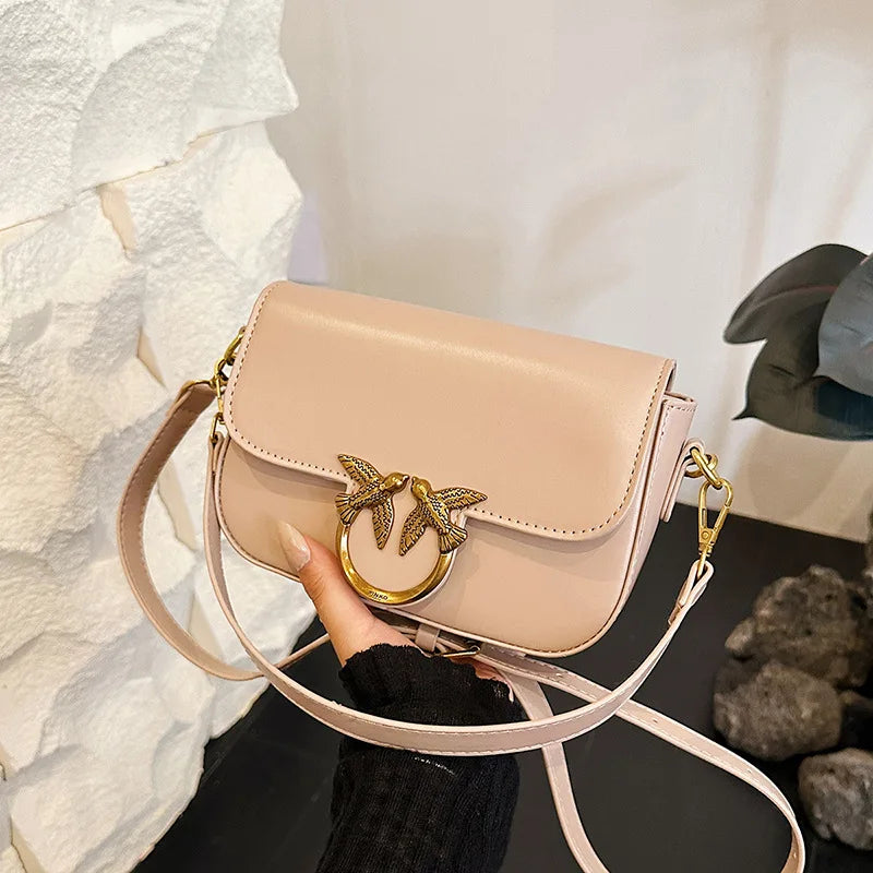 Swallow Bag 2026 New Women's Bag Double Feiyan Fashion Versatile One Shoulder Crossbody Bag Small Square Bag