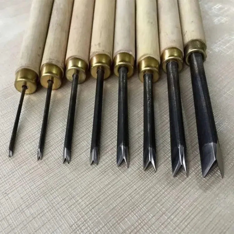 1pc 0.1-0.8cm V Type Exposedness Triangle Chisel Woodworking Chisels Hand Wood Carving Knives FOR Carving Blank Tool