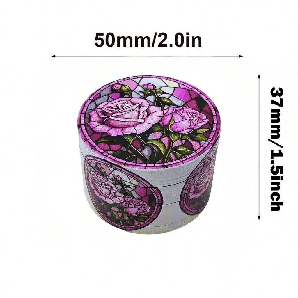 50mm Rose Herb Grinder Metal 4-Layers Manual Spice Pepper Mill Salt Power Mortar  Grass Tobacco Grinder Smoking Cigare Tool