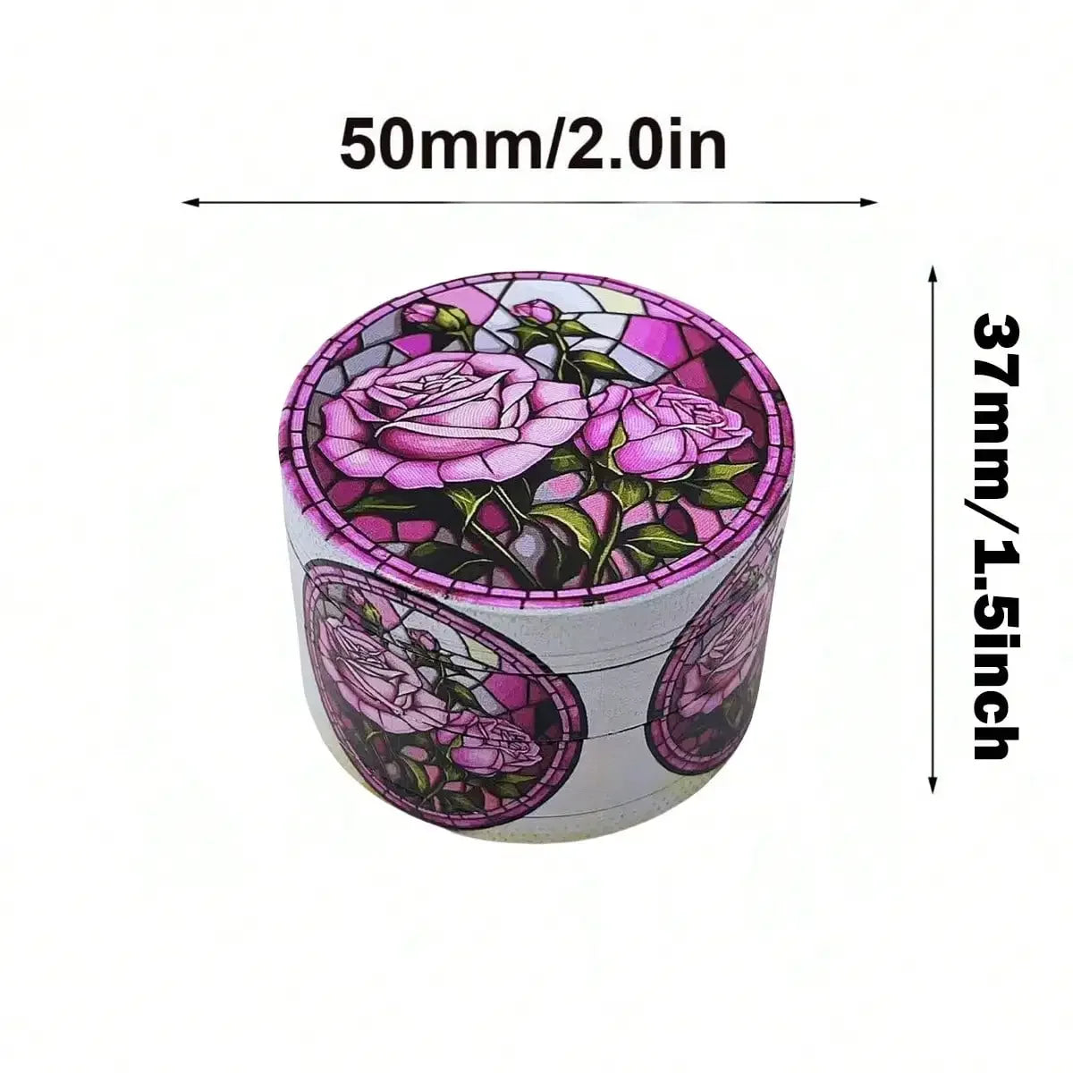 50mm Rose Herb Grinder Metal 4-Layers Manual Spice Pepper Mill Salt Power Mortar  Grass Tobacco Grinder Smoking Cigare Tool