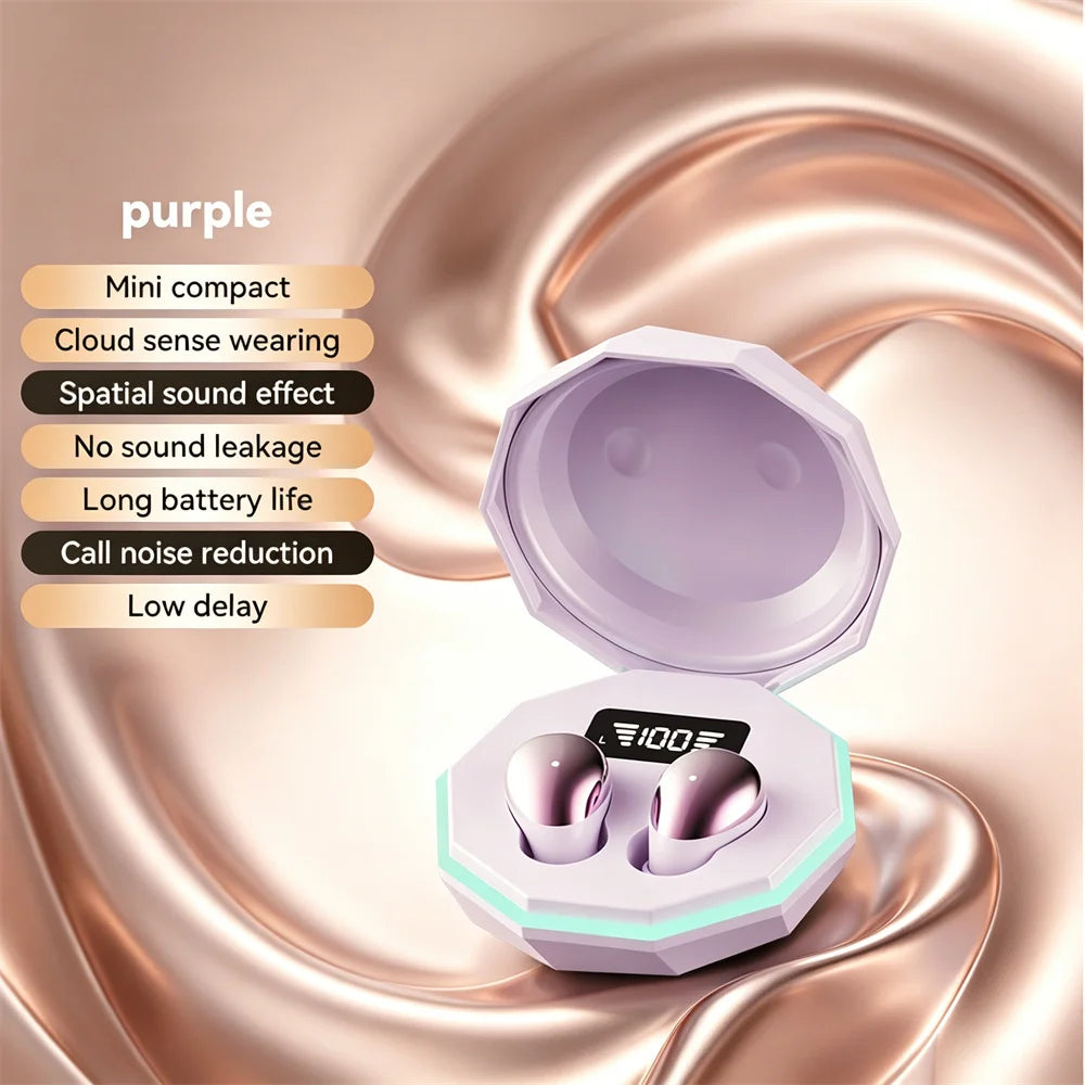Electroplated TWS In-Ear Wireless Earphone Long Battery Life Digital Display 2-In-1 Dual Headphone Subwoofer Stereo Game Earplug