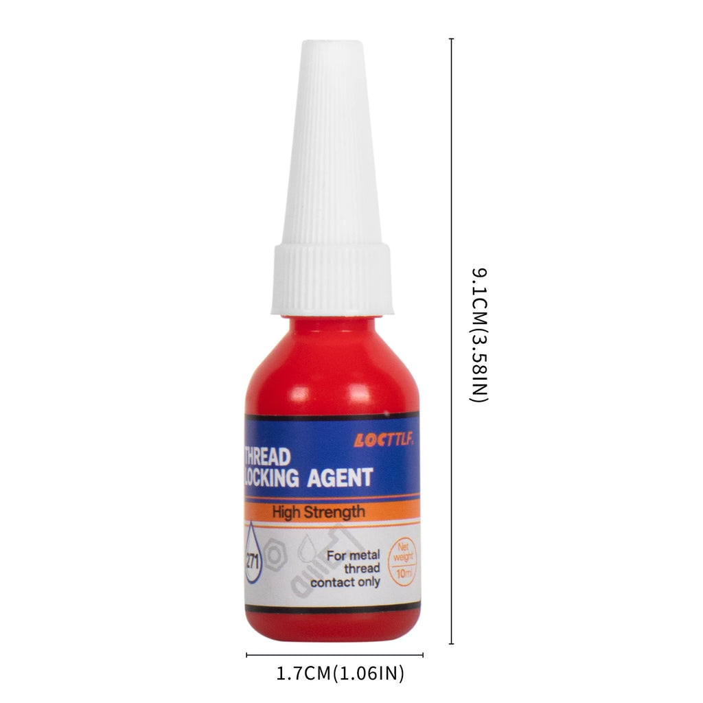 10ml Threadlocker 271Red High-Strength Thread Locker Screw Adhesive Lock Tight Seal Fasteners Anaerobic Curing Metal Glue