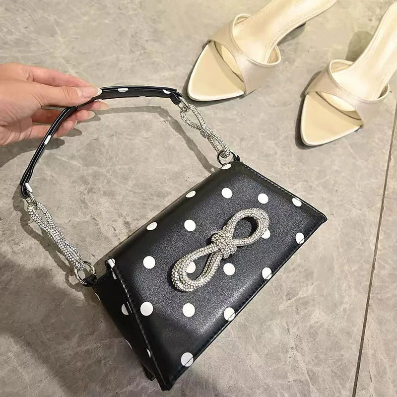Feng Xiaoxiangfeng Handbag Polka Dot Harajuku Butterfly Decorative Shoulder Underarm Bag Trendy Personality Bag