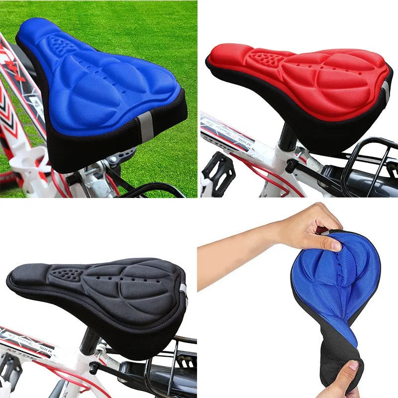 3D Bicycle Saddle Soft Cover Comfort Breathable Sponge Foam Seat Cushion Cycling Seat Pad Outdoor Mountain Bike Accessories