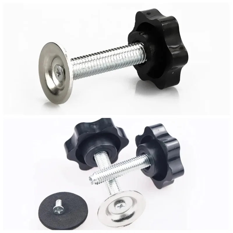 M8 M10 Black Plastic Hand Tighten Thumb Screw Plum Blossom Adhesive Head Adjustable Tightness Screw