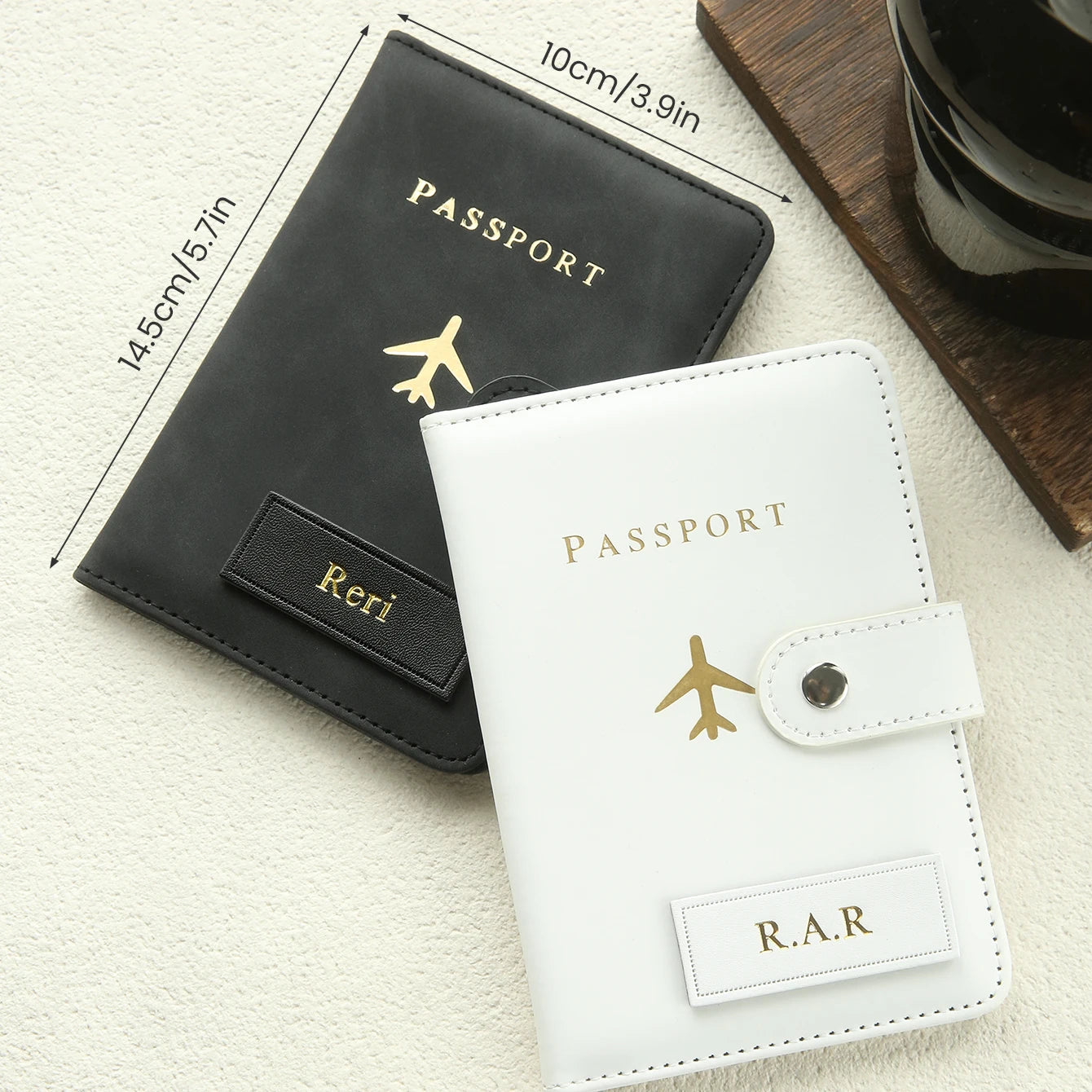 1PCS Personalized Name Passport Holder Custom Suede Passport Cover Texture Faux Leather Passport Bag Custom Travel Accessories