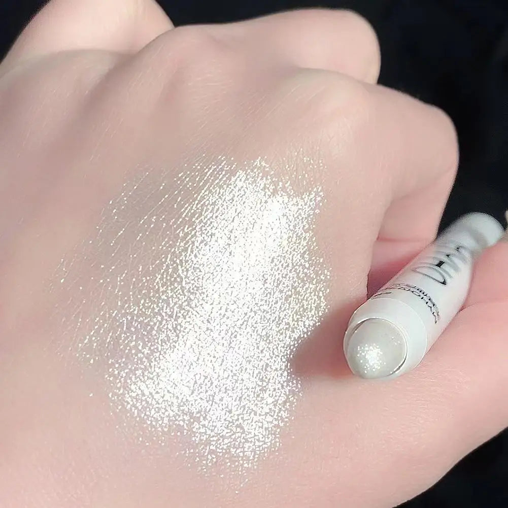 3 colors Glitter Lying Silkworm Pen Matte White Pearlescent White Pearl Silver Lying Silkworm Highlighter Brightening Makeup