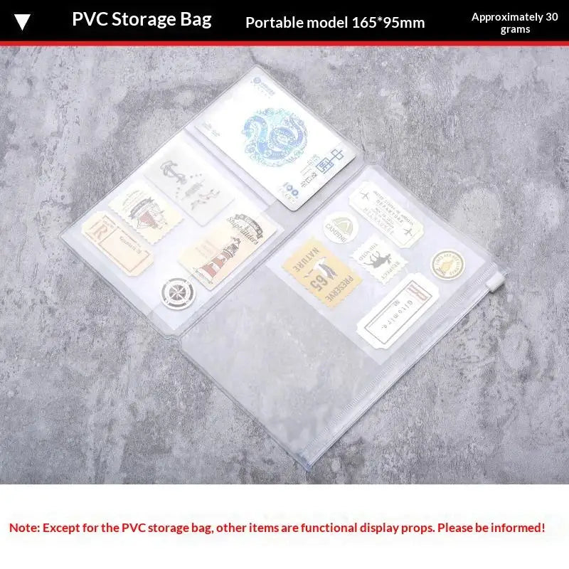PVC Zipper Bag For Midori Travelers Notebook Journal Planner Accessory Card Holder Storage Standard/Pocket/Passport