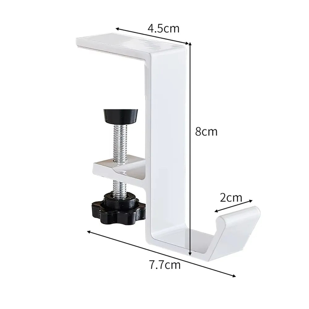 1pc Adjustable Desk Edge Hook Gaming Headset Desk Hanger Backpack Storage Hanging Hook Holder Punch-free Home Office Organizer
