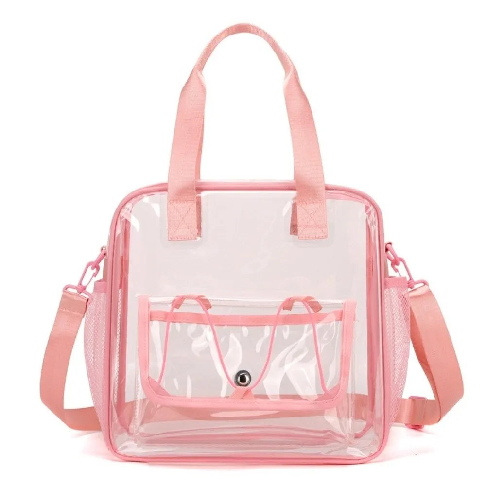 Large Capacity Transparent Crossbody Bag Waterproof Lightweight Washing Storage Bag Single Shoulder Sports Tote Bag