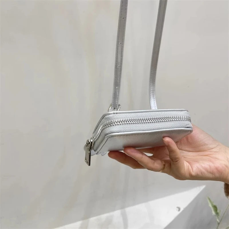 Cute Female Card Bag Small Square Bag PU Fashionable Mini Crossbody Bag European American Style High-end Retro Shoulder Bag