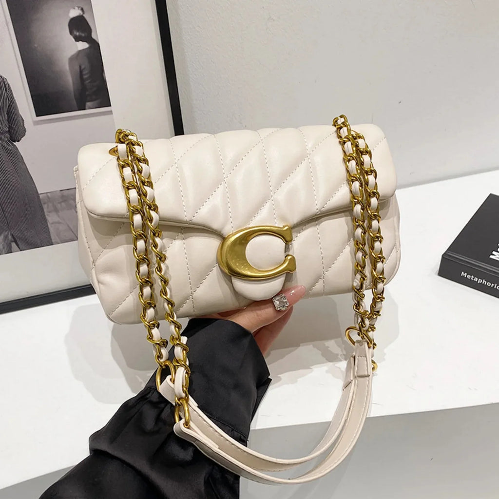 New Retro Single-Shoulder Bag - Simple Diamond-Shaped Grid Multi-Purpose Chain Bag for Women, Crossbody Bag, Small Square Bag