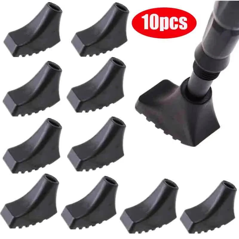 10 pieces Nordic Walking Pole Trekking Pole Tip Protectors Rubber Pads Buffer Replacement Tips End for Hiking Stick