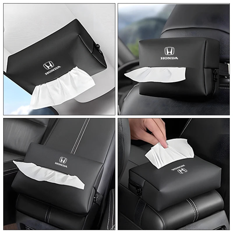Auto Parts Car Interior Tissue Storage Box Paper Bag for Honda Civic Fit Accord City Vezel CRV S660 Odyssey HRV Insight