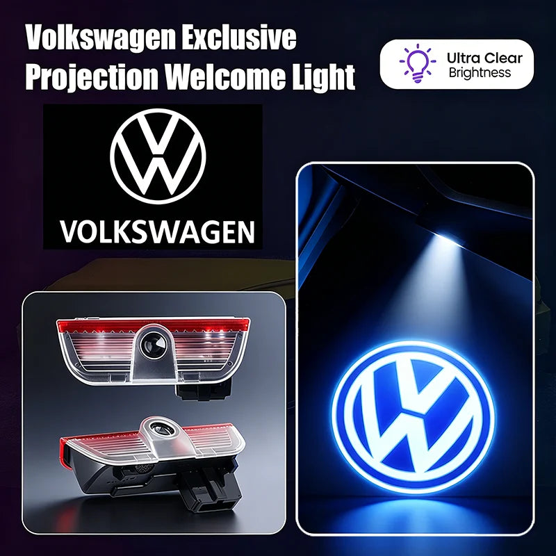 VW Car LED Door Logo Welcome Light Projector Lamps Accessories For VW GTI Polo Golf Passat B6 Tiguan Arteon Jetta T-ROC ID.4 CC
