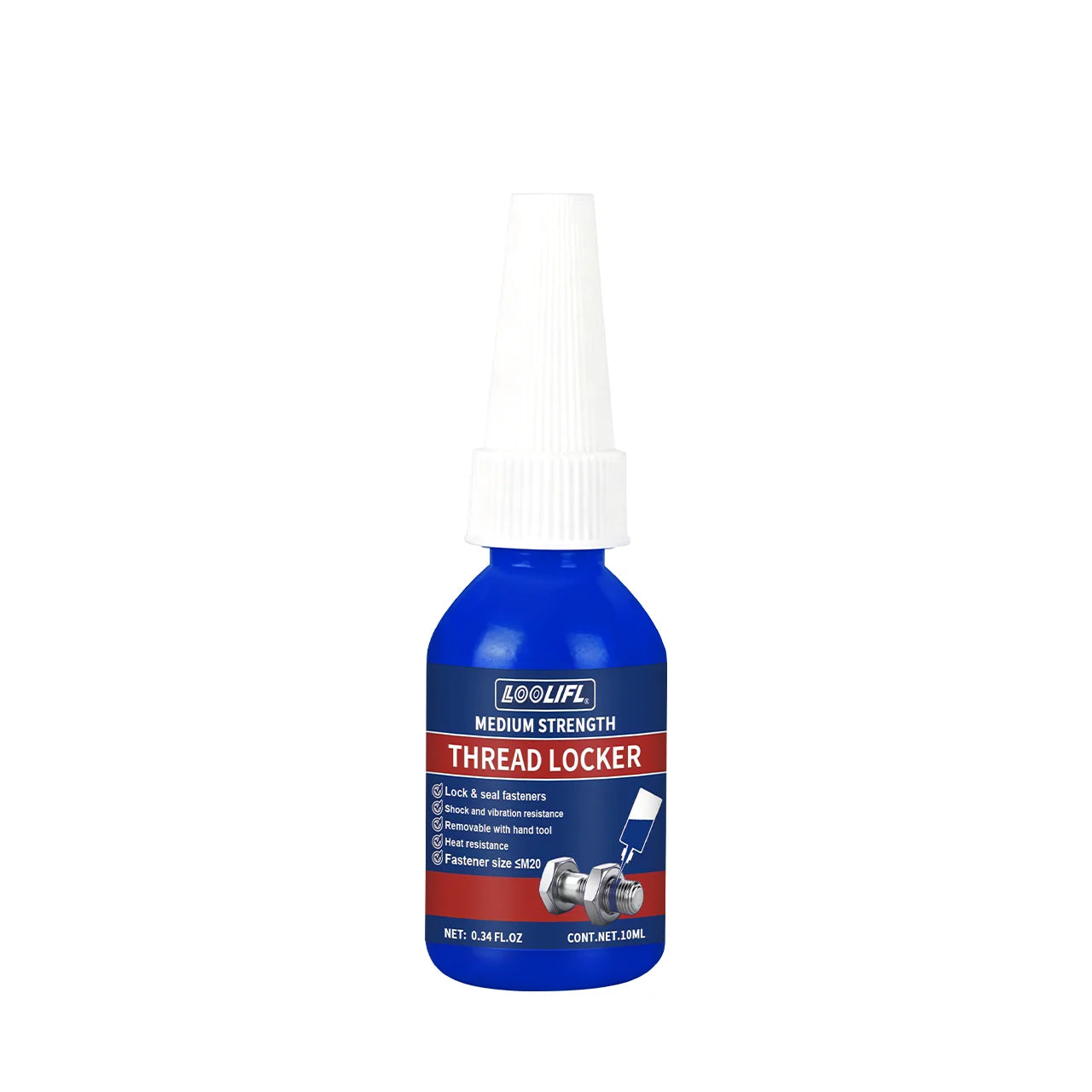 LOOLIFL Blue Thread Locker 243 Nuts-Bolts Locker, Screw Adhesive Lock Tight Seal Fasteners Anaerobic Curing Metal Glue,Rustproof