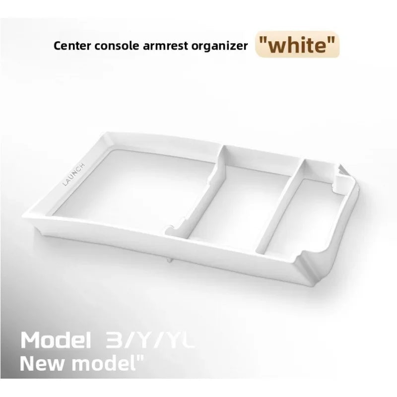 For Tesla New Model 3 Highland / Model Y /YL Center Console Armrest Storage Tray Organizer Box ABS Interior Accessories