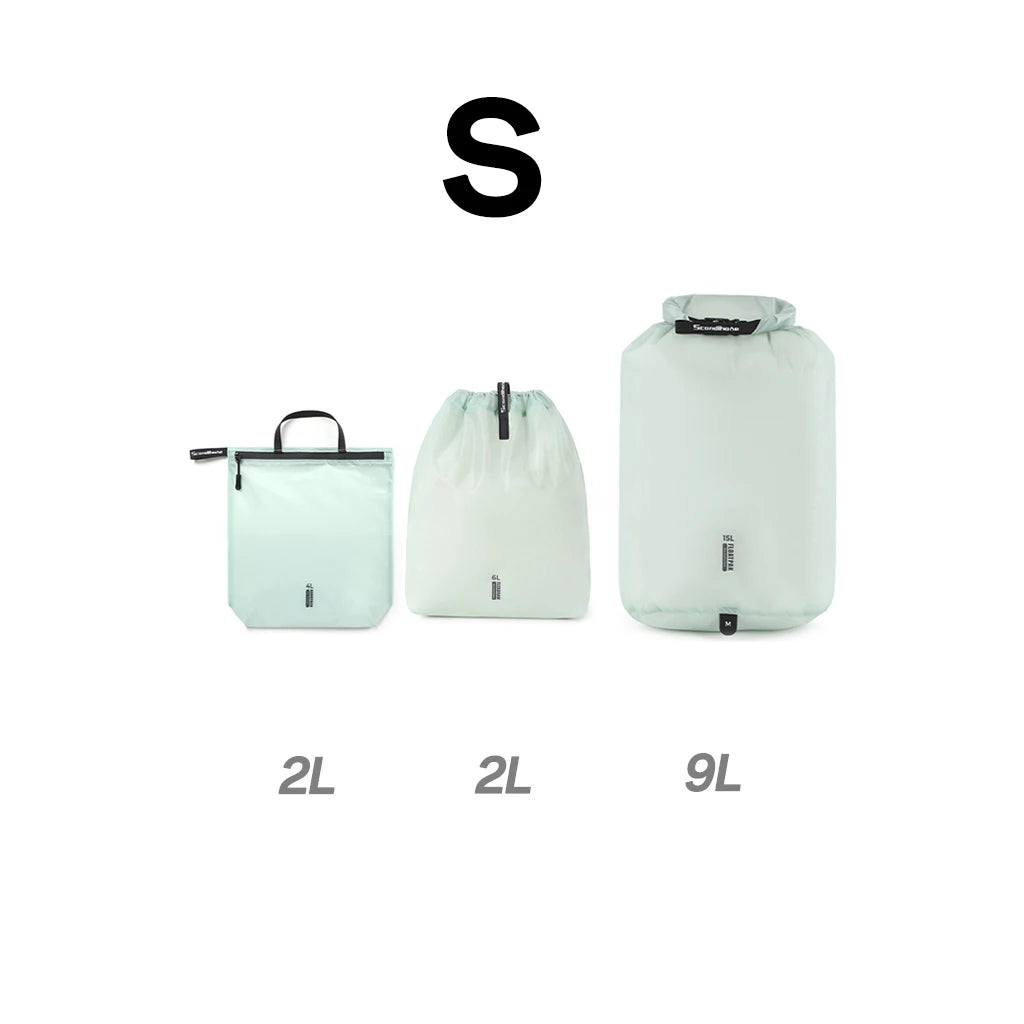 15D Nylon Waterproof Travel Bag IPX5 Ultra-light Dry Bag Drawstring Pouch Zipper Storage Case for Swimming Fitness Outdoor Sport