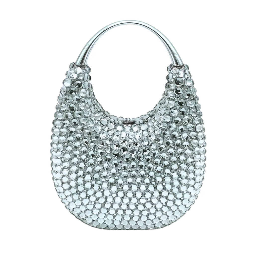 Evening Bag, Clutch, Luxury, 2023 - Crystal and Pearl Embellished Tote, Elegant Ladies Party Purse