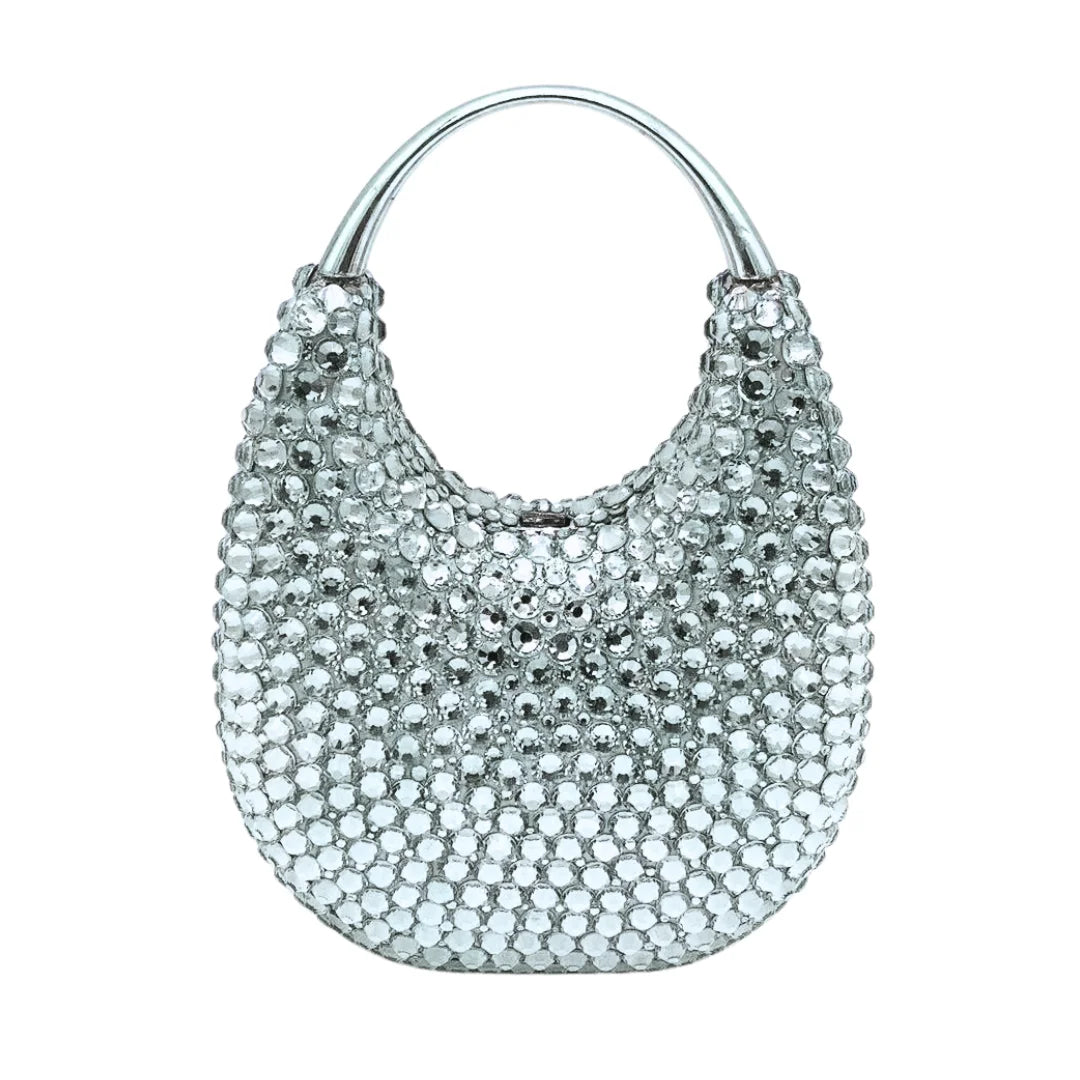 Evening Bag, Clutch, Luxury, 2023 - Crystal and Pearl Embellished Tote, Elegant Ladies Party Purse