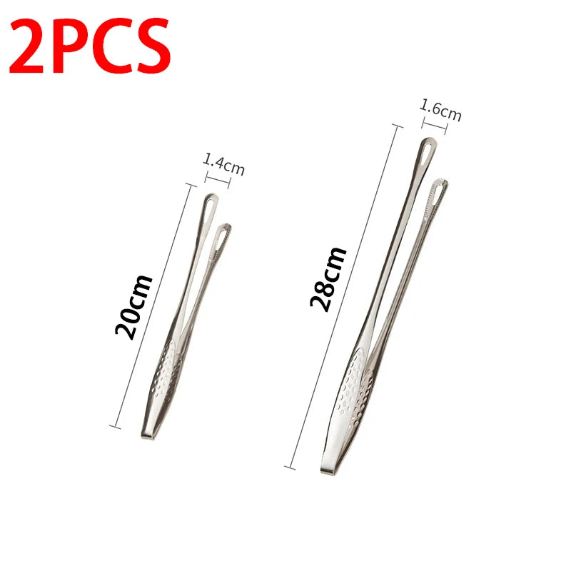 Stainless Steel Kitchen Tongs BBQ Grill Meat Barbecue Tongs Clip Food Utensils Cooking Tweezers Food Tongs CFQJ002