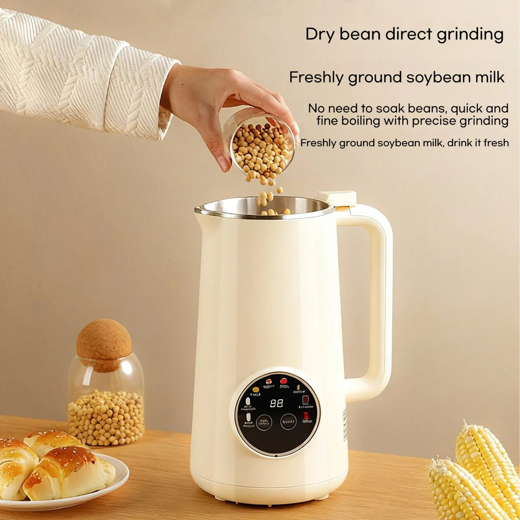 800ml Multifunctional Mini Soy Milk Maker, No Soaking, 9-in-1, Baby Food, 12H Timer, Auto Cleaning, Portable for Home
