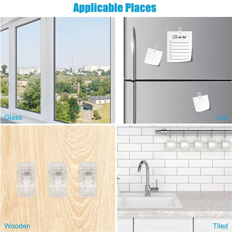 10/20/30Pcs Self Adhesive Clips Wall Clips Multipurpose Sewing Clips Hanging Clips for Home Office Poster Photo Hanger Decor