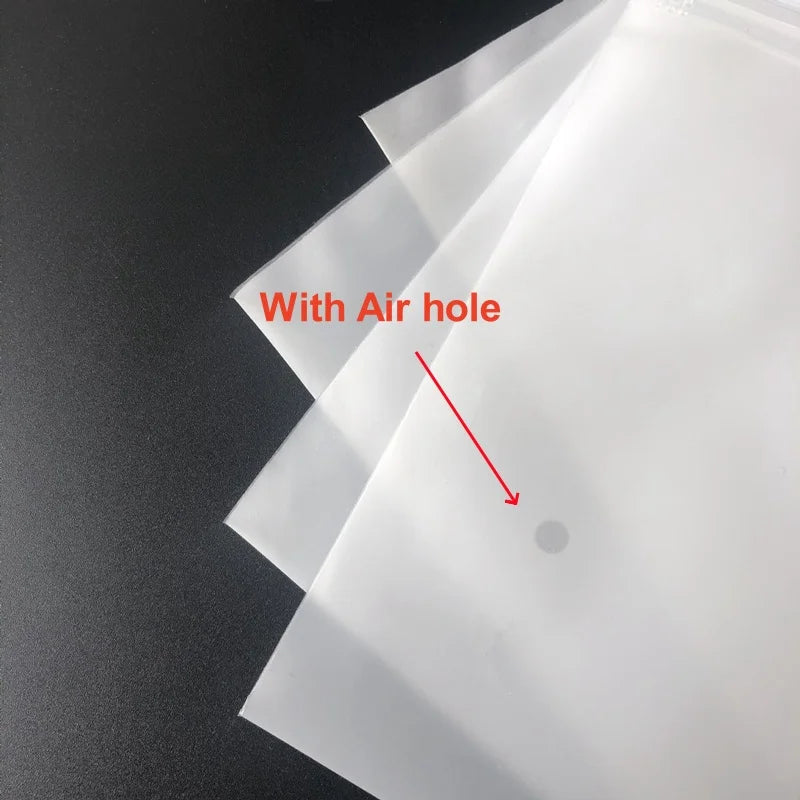 StoBag Frosted Matte Plastic Clothing Packaging Zipper Bag Zippered Shipping Sealed Underwear Socks Storage Reusable Pouch