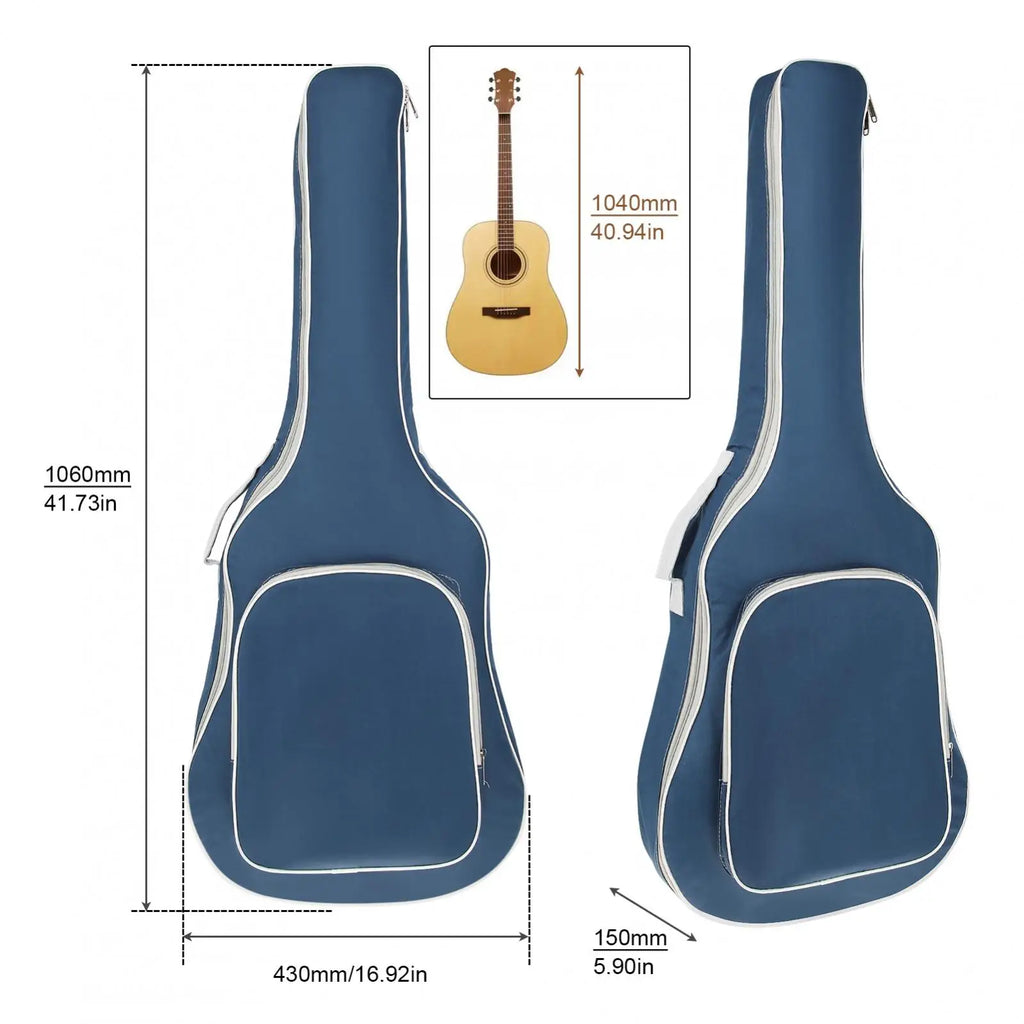 1 Piece 40 / 41 Inch Padded Water Resistant Thick Acoustic Guitar Backpack Gig Bag, Soft Cover Guitar Bag