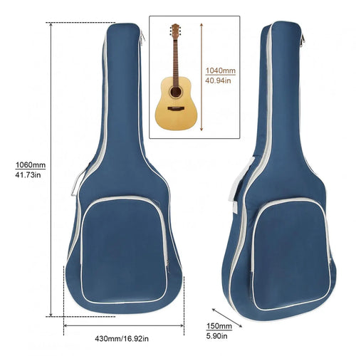 1 Piece 40 / 41 Inch Padded Water Resistant Thick Acoustic Guitar Backpack Gig Bag, Soft Cover Guitar Bag