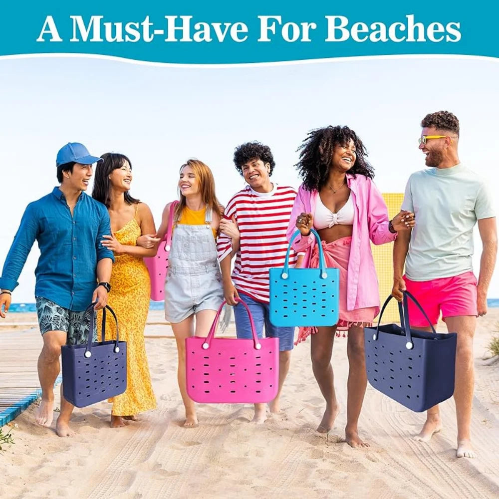 XL Extra Large Beach Bag EVA Rubber Waterproof Beach Travel Picnic Storage Basket Women Shopping Handbag Sac Jelly Tote Bag