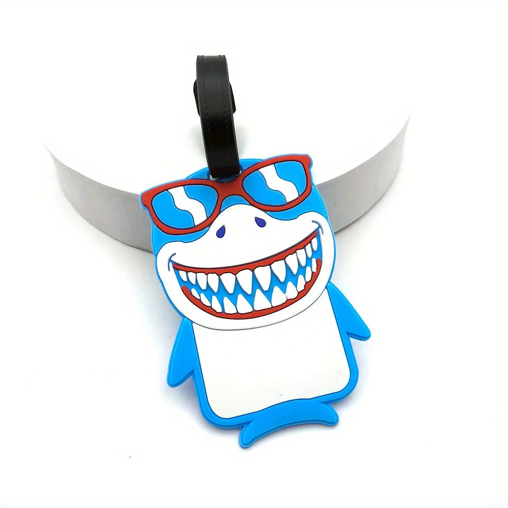 Cute Cartoon Shark Shape Luggage Tag,School Bag Baggage Bag Tag,Airport Station Anti-lost Tag,Travel Accessories