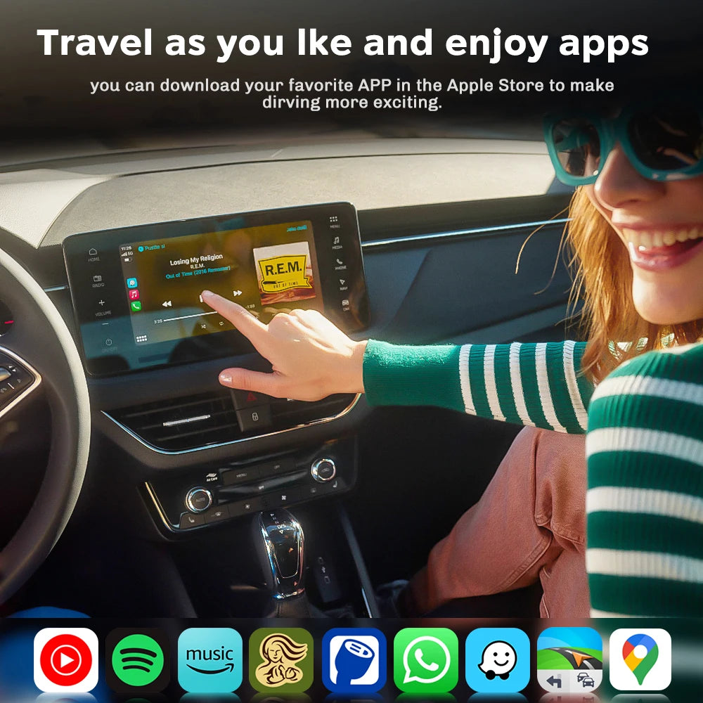MMB Mini 2in1 Wireless CarPlay Adapter Android Auto Dongle Wifi BT5 USB Plug and Play Wired to Wireless Connection Universal Car